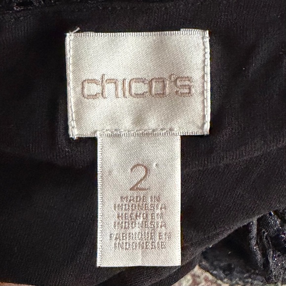 •Chico’s• Textured Black Tiered Ruffle Dress - Size Large - Picture 2 of 8